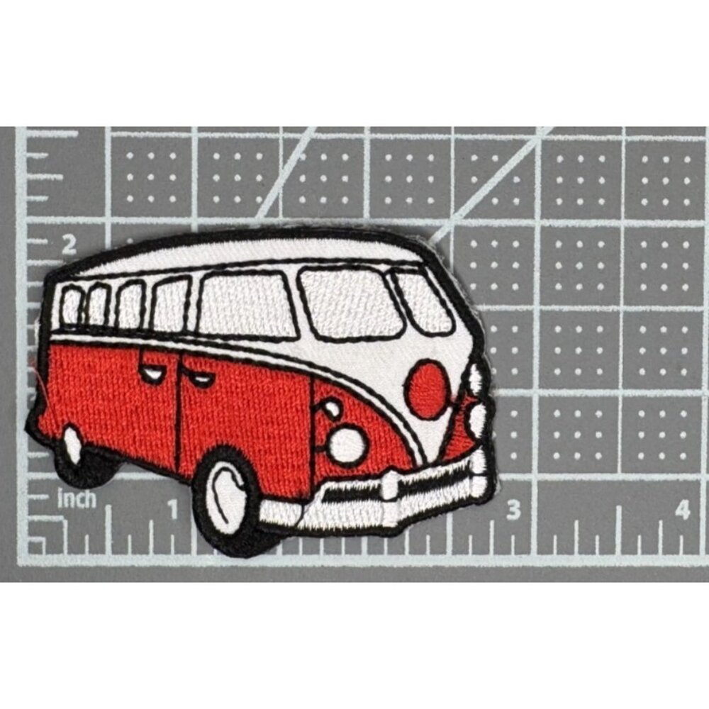 (5)Hippie Wagon VW Bus Camper Van Vintage Style Retro 2.75in Patch Iron / Sew-On